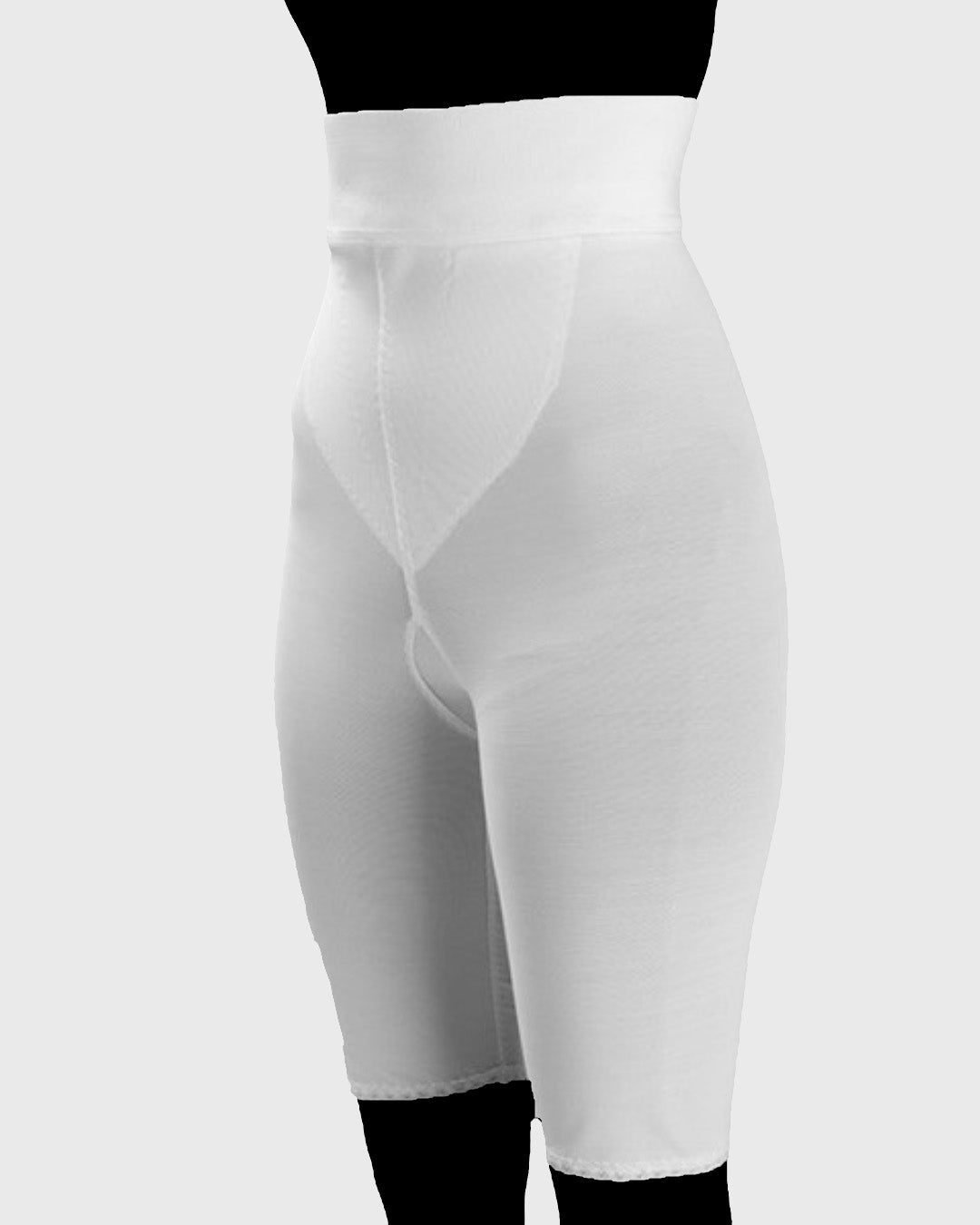 High Waist Compression Girdle Above Knee - 2nd Stage, White (#2079