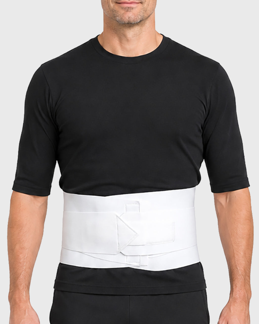 Front view of 10-inch Elastic Double Pull Back Support brace