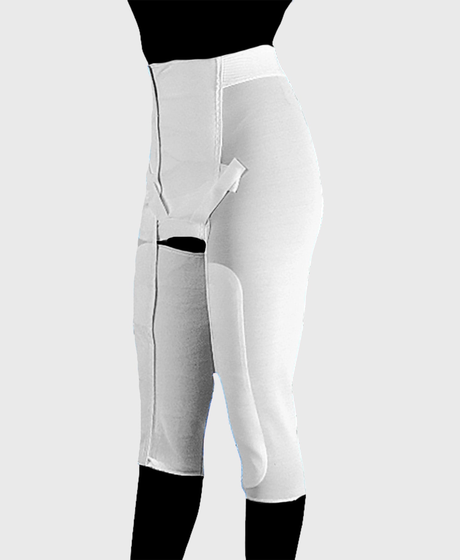 Front view of full contact closure compression girdle for post-surgical medical recovery