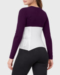 Contoured Abdominal Binder post-surgical compression support garment three-quarter view. 