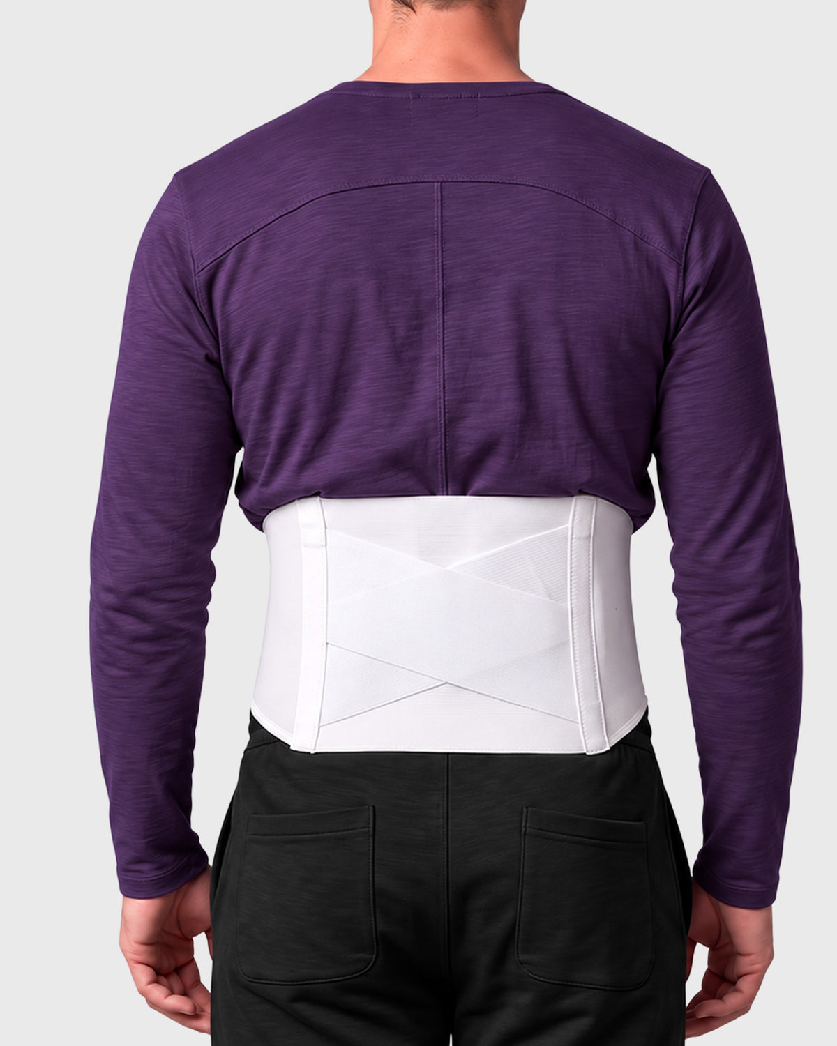 Rear view of 9-inch CrissCross back brace for lower back support 