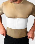Front view of 6-inch male rib belt with adjustable contact closure for rib injury support and chest compression