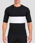 Front view of 6-inch universal rib belt with adjustable contact closure for rib fracture support and chest stabilization