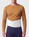 Front view of 6-inch universal rib belt with adjustable contact closure for rib fracture support and chest stabilization