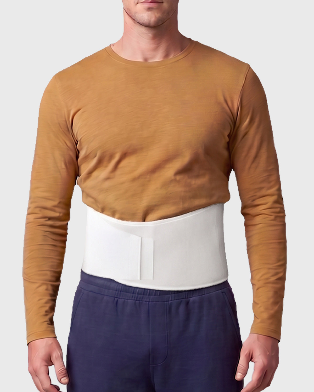 Front view of 6-inch universal rib belt with adjustable contact closure for rib fracture support and chest stabilization