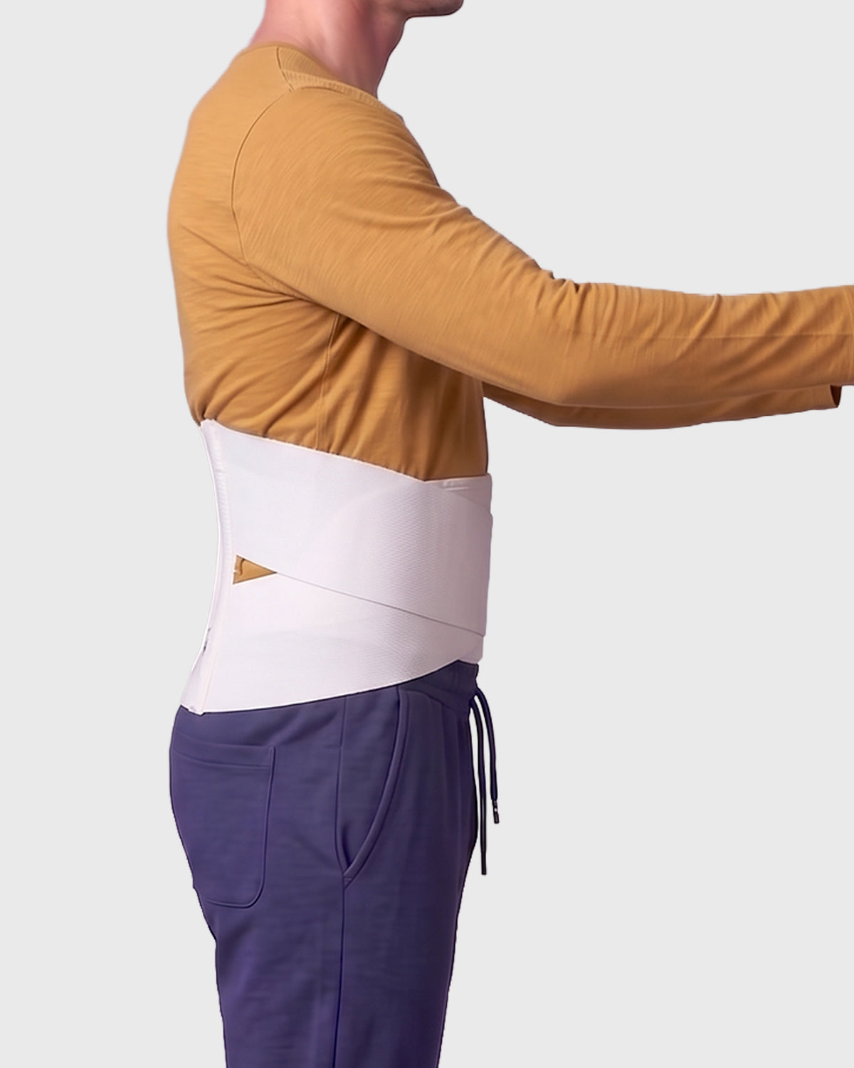 Side view of Universal 9-inch CrissCross back support belt 