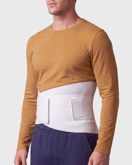 Side view of 10-inch Double Pull Elastic Criss Cross lumbar brace