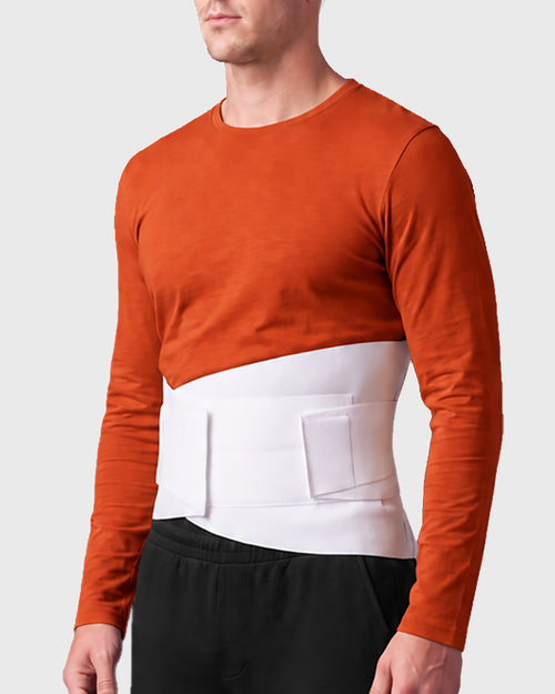 Side view of 10-inch Double Pull Elastic Criss Cross lumbar brace