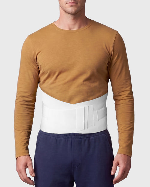 Front view of 10-inch Double Pull Elastic Criss Cross back support 