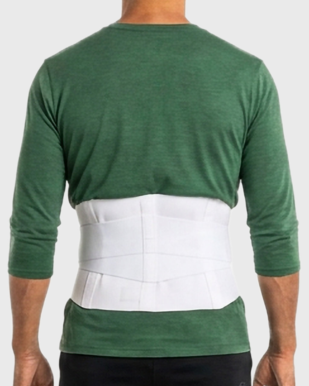 Rear view of Double Pull Lumbar-Sacro Support for lower back stabilization 