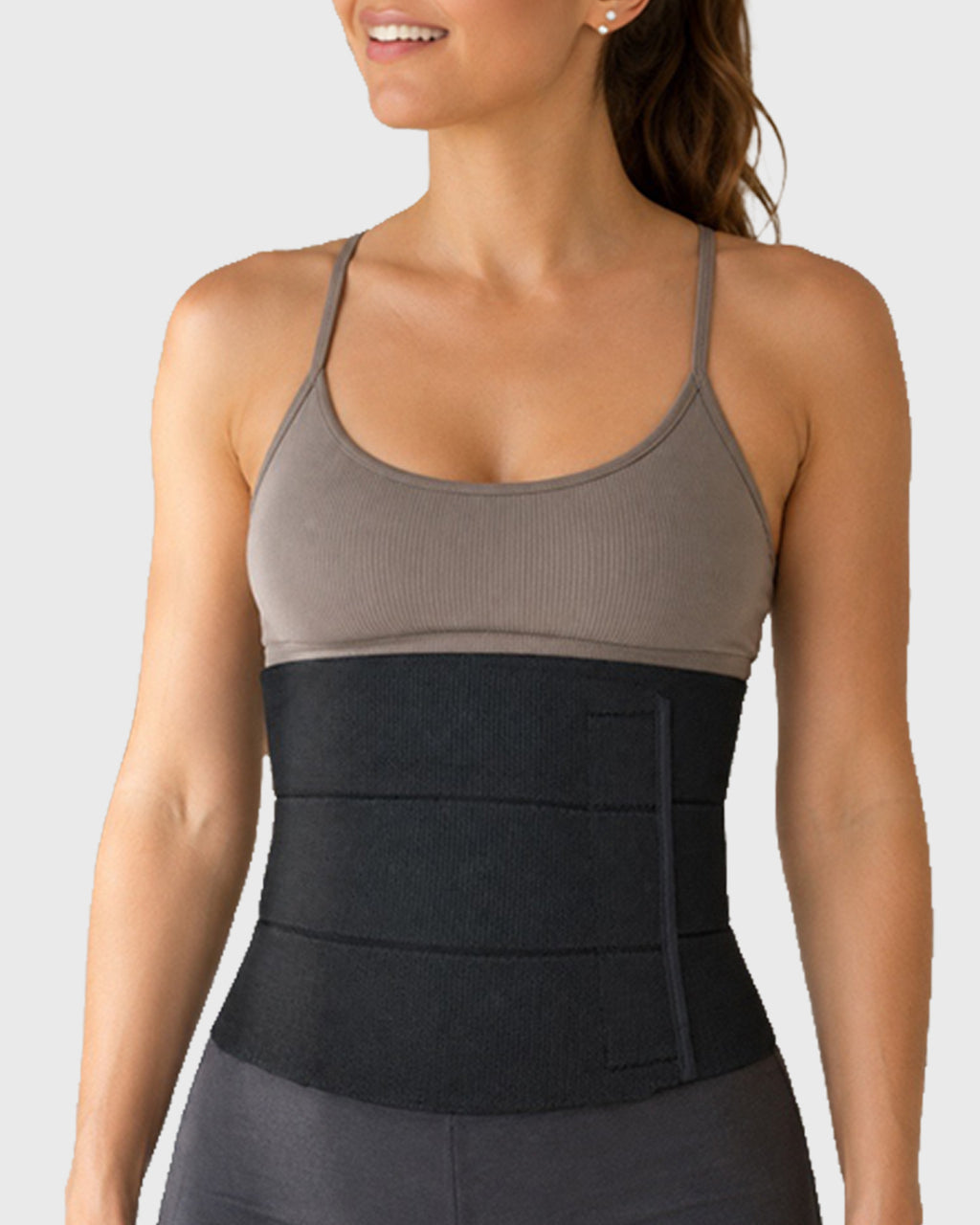 1.	Frank Stubbs Universal Abdominal Binder 9" Black - front view on gray background