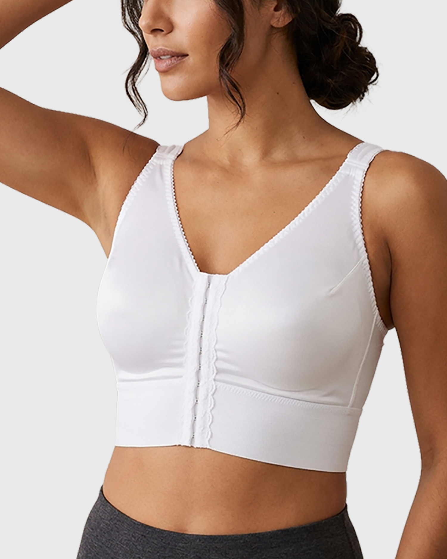 White Longline Compression Bra (#2030)