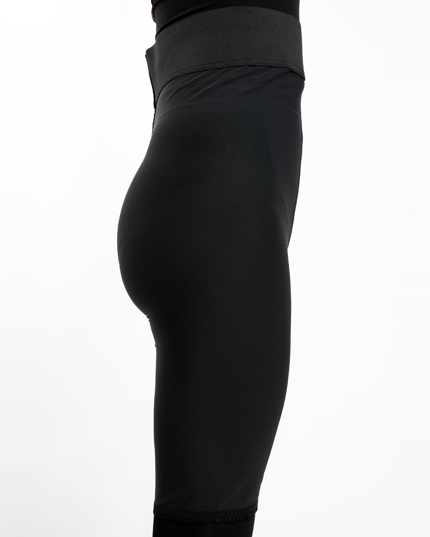 High Waist Compression Girdle Above Knee - 2nd Stage, Black (#2080)