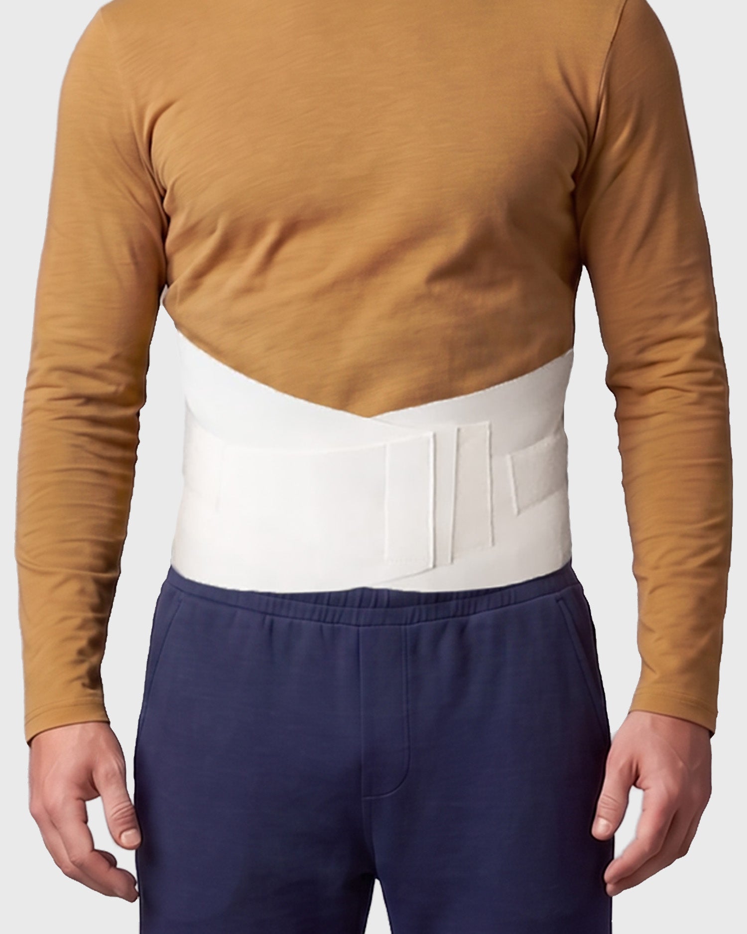 Front view of 10-inch Double Pull Elastic Criss Cross back support 