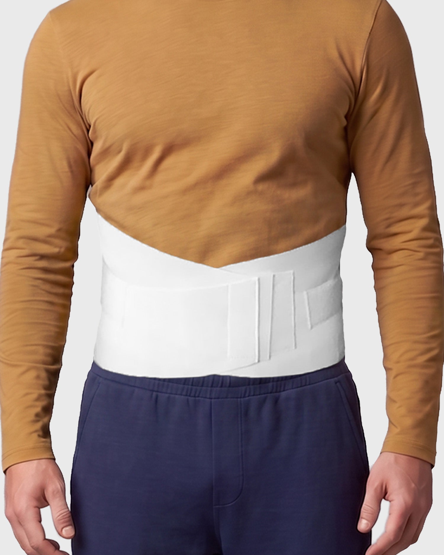 Front view of 10-inch Double Pull Elastic Criss Cross back support 