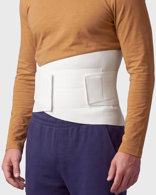 Side view of 10-inch Double Pull Elastic Criss Cross lumbar brace